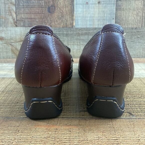 Bjorndal Noelle Leather Upper Brown Slip On‎ Wedge Loafers 136244 Womens 10M - Picture 8 of 13